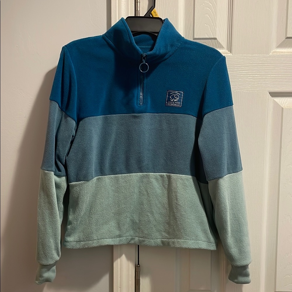 Ivory Ella Fleece Zip Pullover, Size S